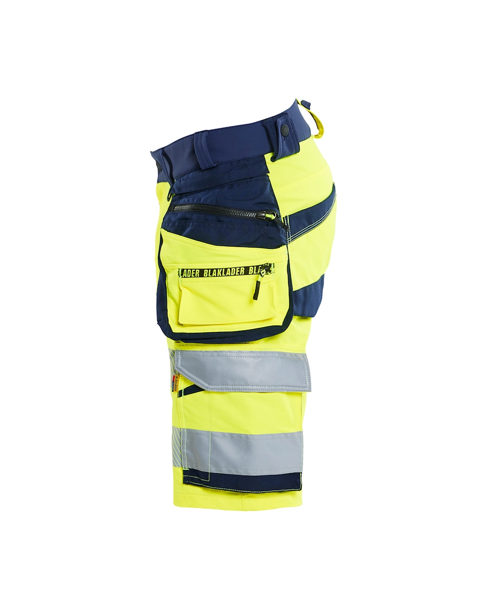 High Vis Short 4-weg stretch HIGH VIS GEEL/MARINEBLAUW