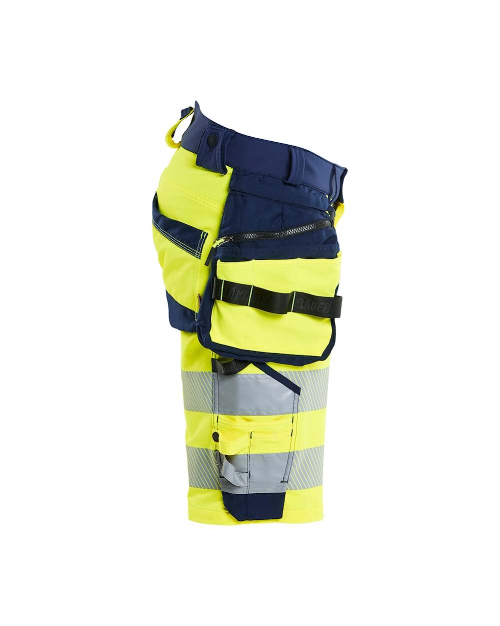 High Vis Short 4-weg stretch HIGH VIS GEEL/MARINEBLAUW
