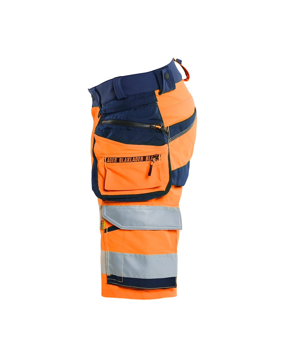High Vis Short 4-weg stretch HIGH VIS ORANJE/MARINEBLAUW