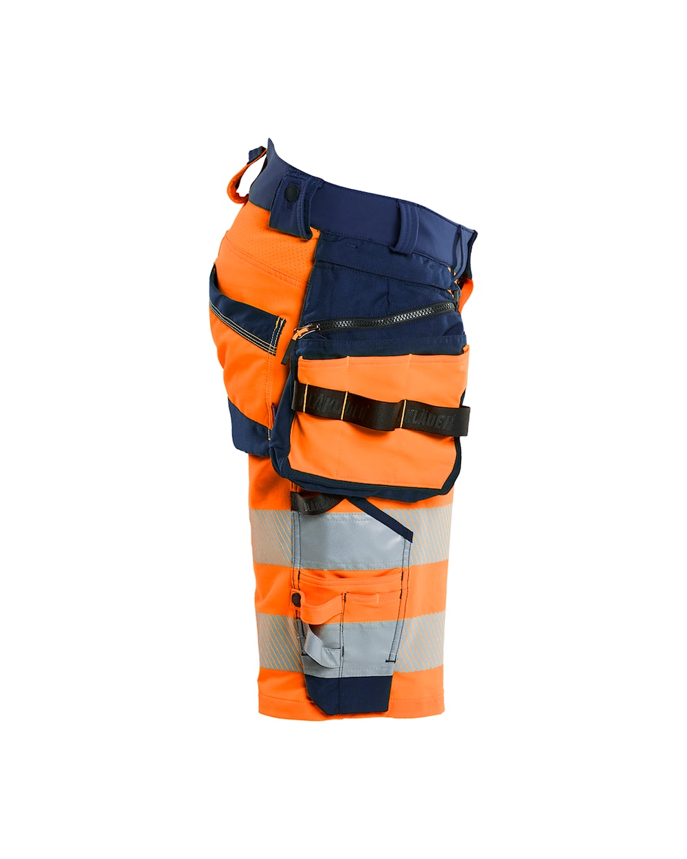 High Vis Short 4-weg stretch HIGH VIS ORANJE/MARINEBLAUW