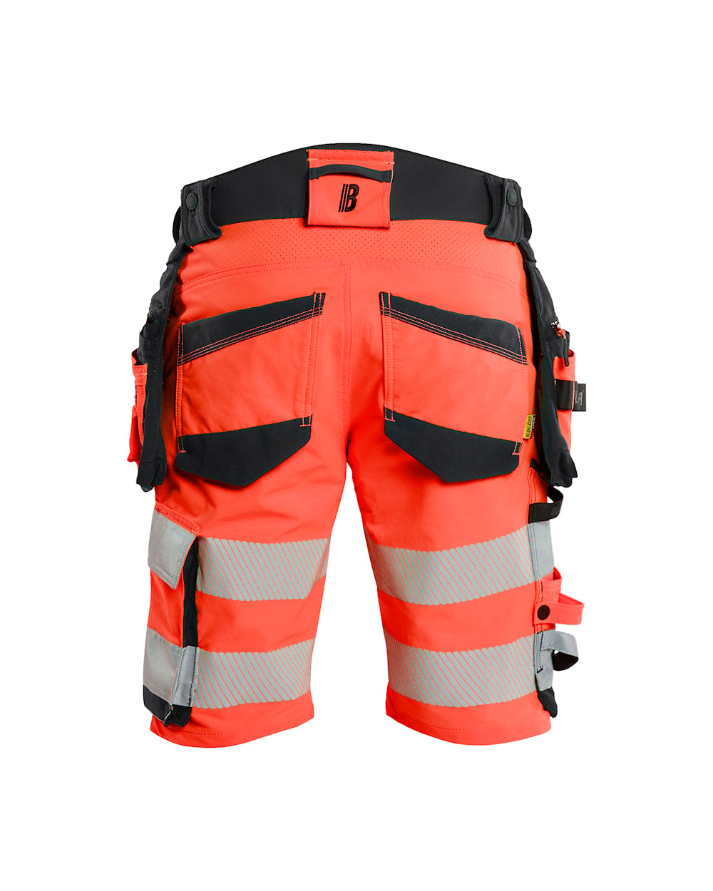 High Vis Short 4-weg stretch HIGH VIS ROOD/ZWART