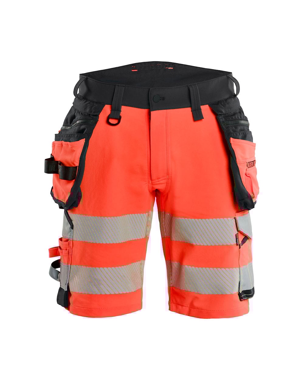 High Vis Short 4-weg stretch HIGH VIS ROOD/ZWART