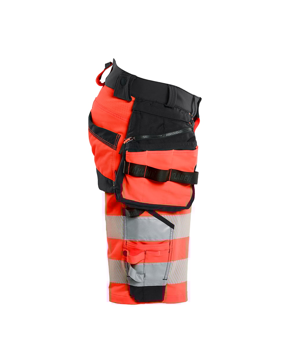 High Vis Short 4-weg stretch HIGH VIS ROOD/ZWART