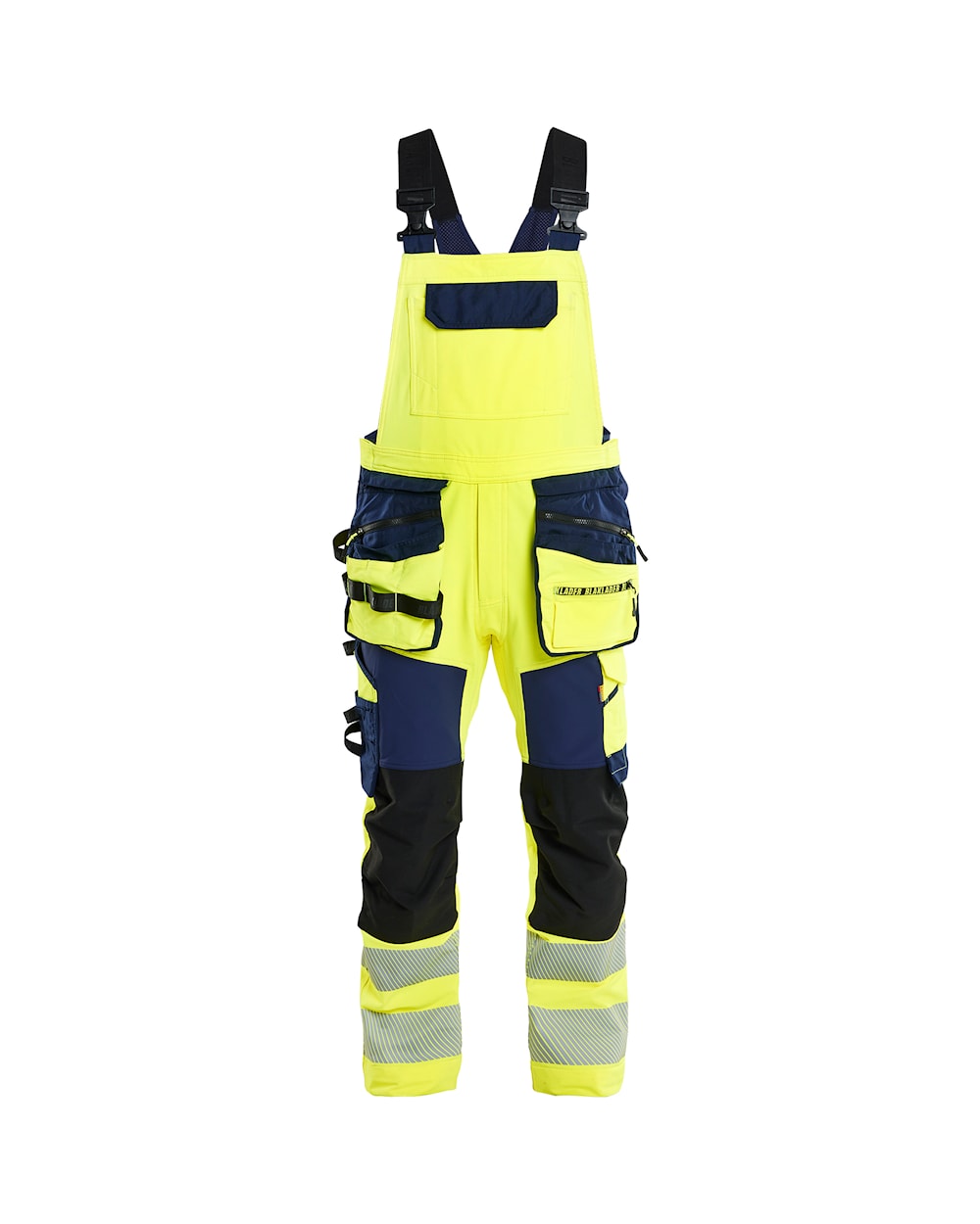 High Vis Bretelbroek 4-weg stretch HIGH VIS GEEL/MARINEBLAUW