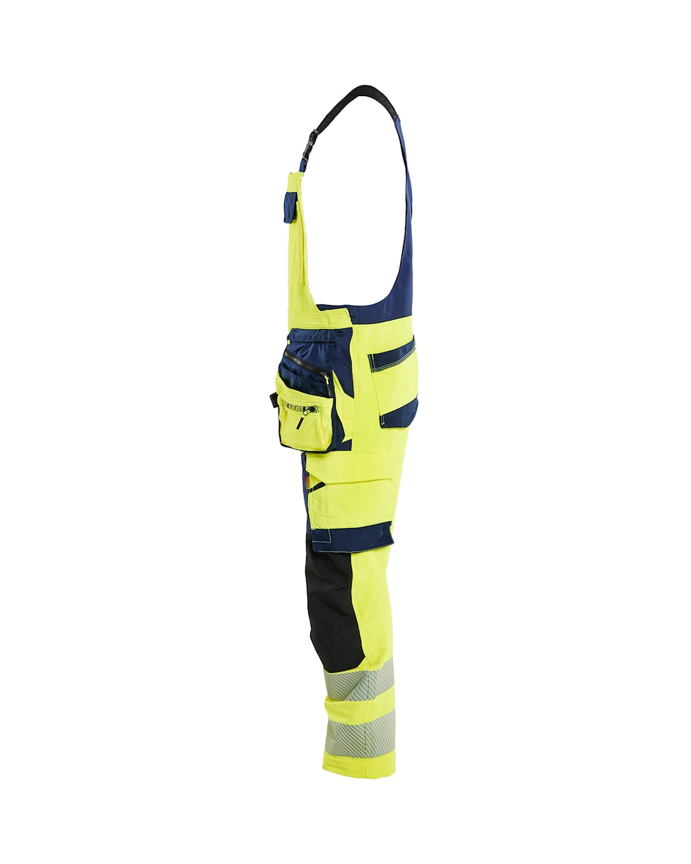 High Vis Bretelbroek 4-weg stretch HIGH VIS GEEL/MARINEBLAUW