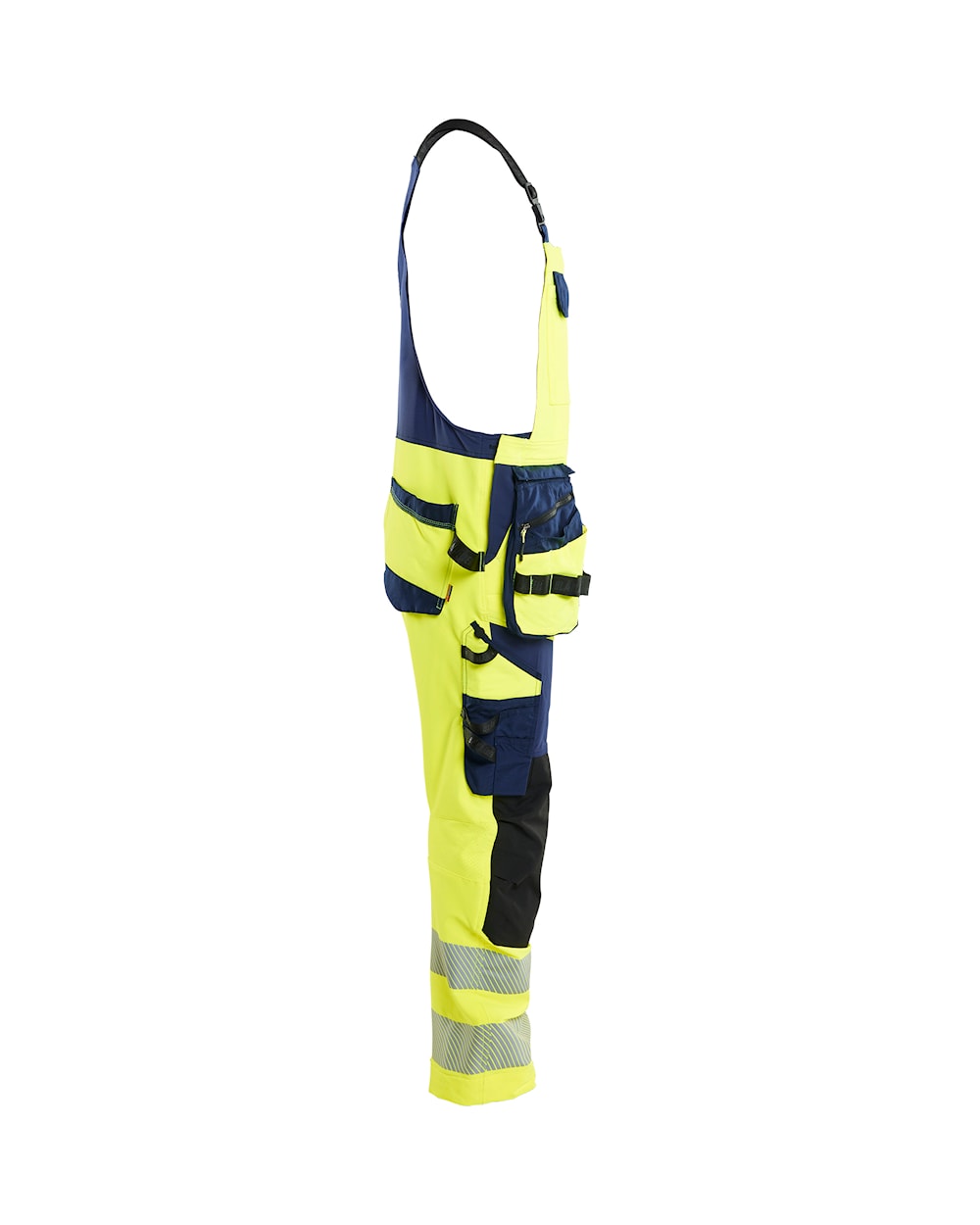 High Vis Bretelbroek 4-weg stretch HIGH VIS GEEL/MARINEBLAUW