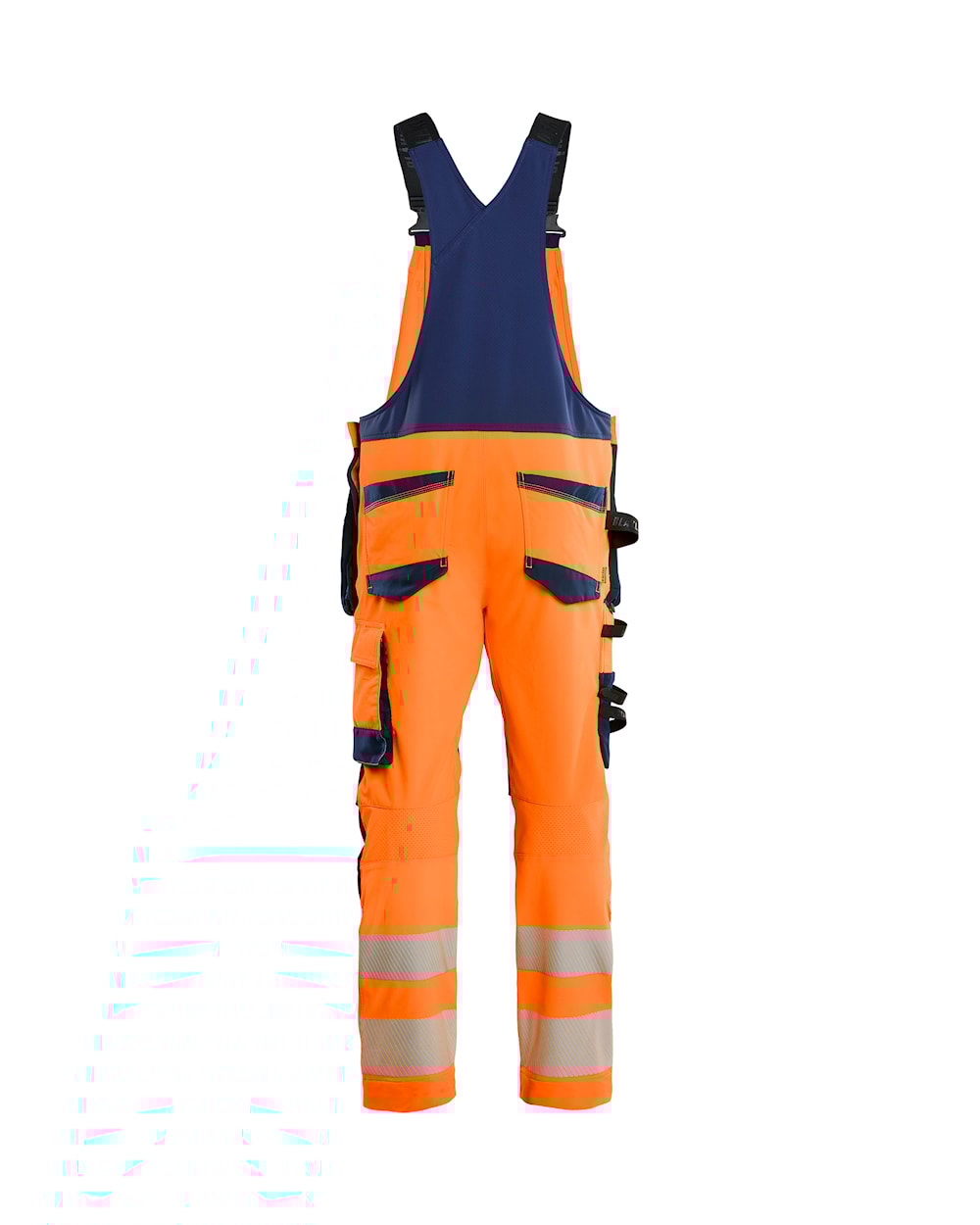 High Vis Bretelbroek 4-weg stretch HIGH VIS ORANJE/MARINEBLAUW