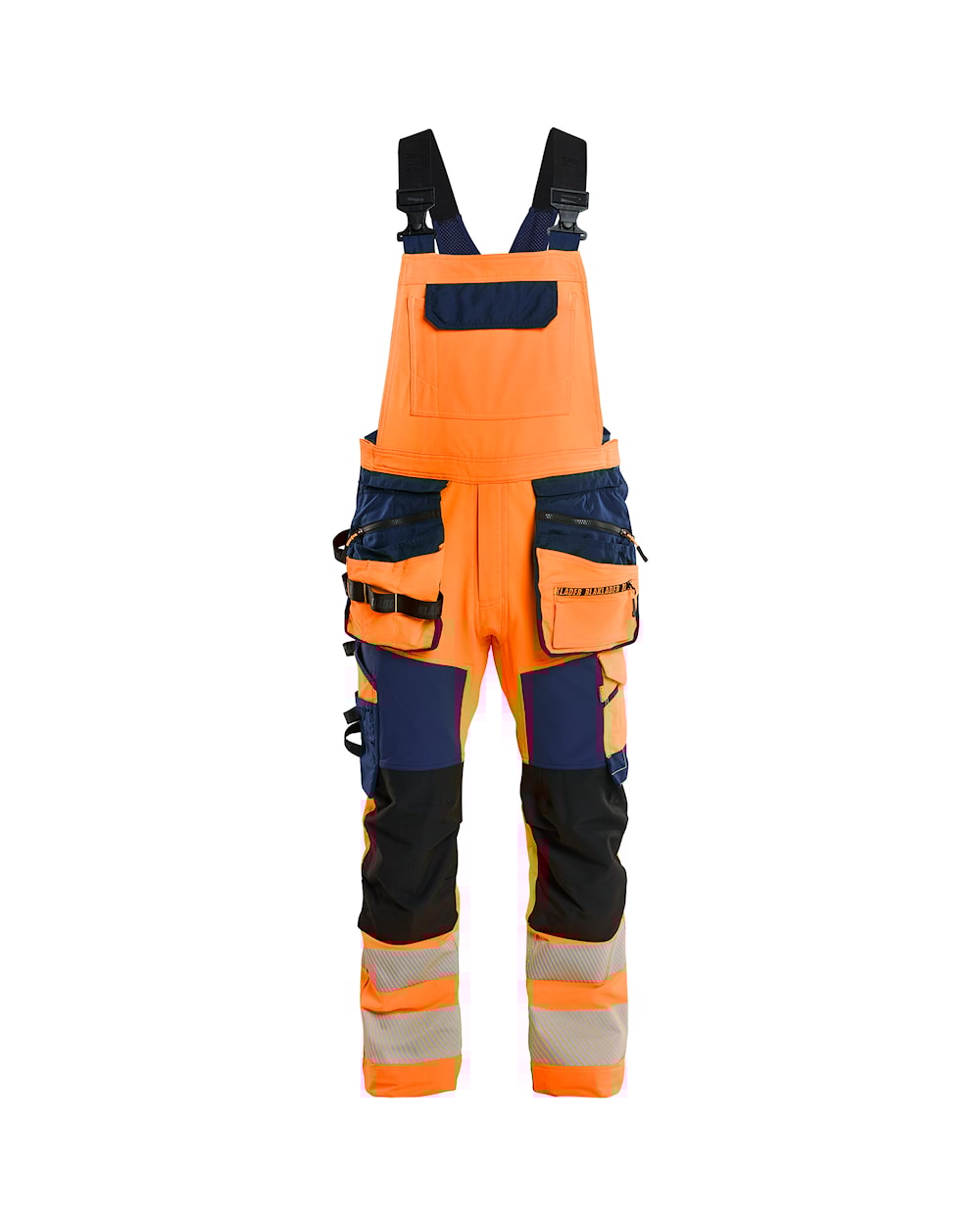 High Vis Bretelbroek 4-weg stretch HIGH VIS ORANJE/MARINEBLAUW