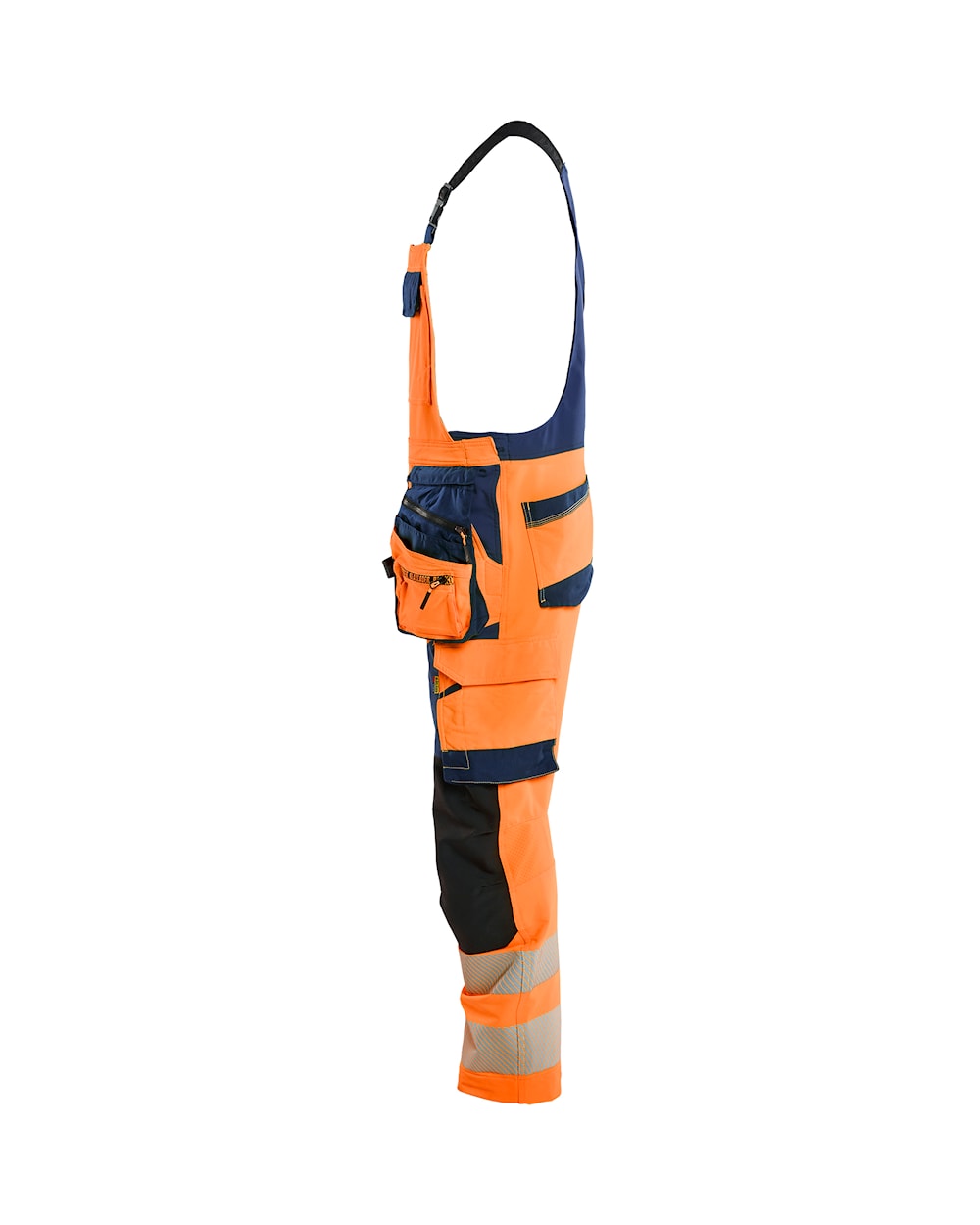 High Vis Bretelbroek 4-weg stretch HIGH VIS ORANJE/MARINEBLAUW