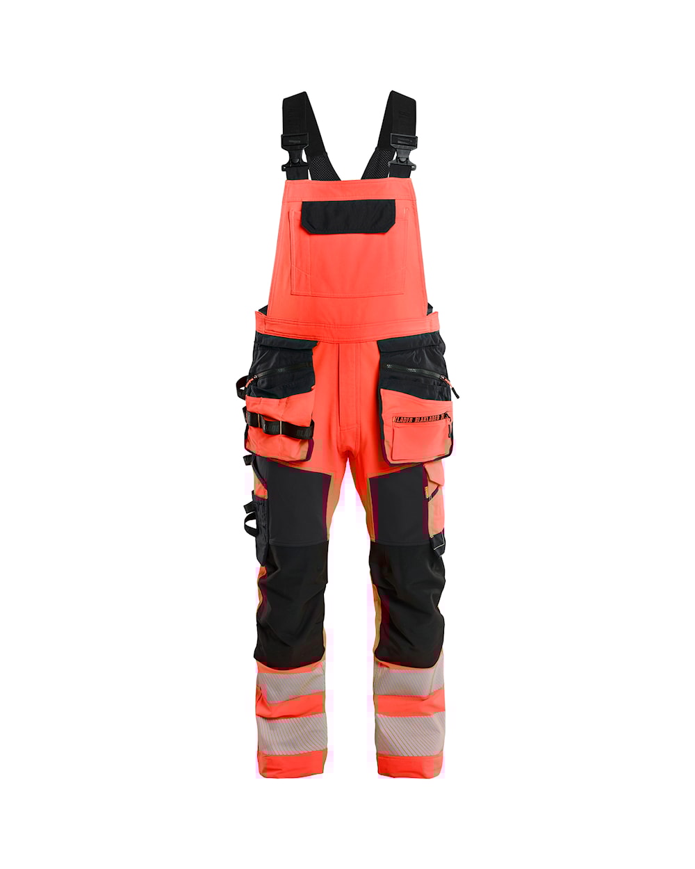 High Vis Bretelbroek 4-weg stretch HIGH VIS ROOD/ZWART