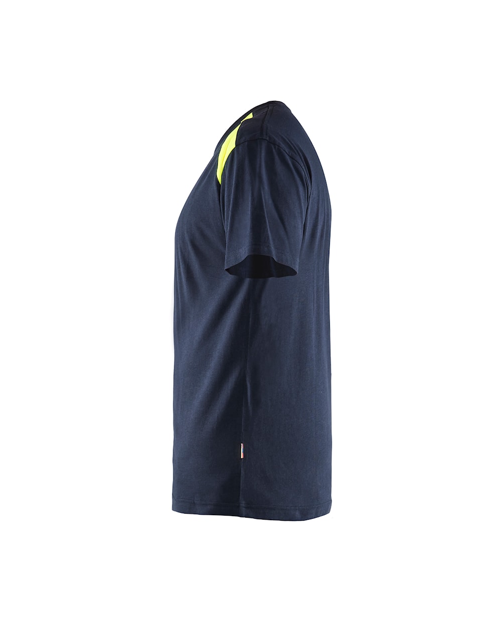 T-shirt bi-colour DONKER MARINEBLAUW/HIGH VIS GEEL