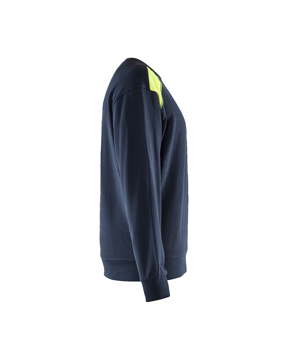 Sweatshirt bi-colour DONKER MARINEBLAUW/HIGH VIS GEEL