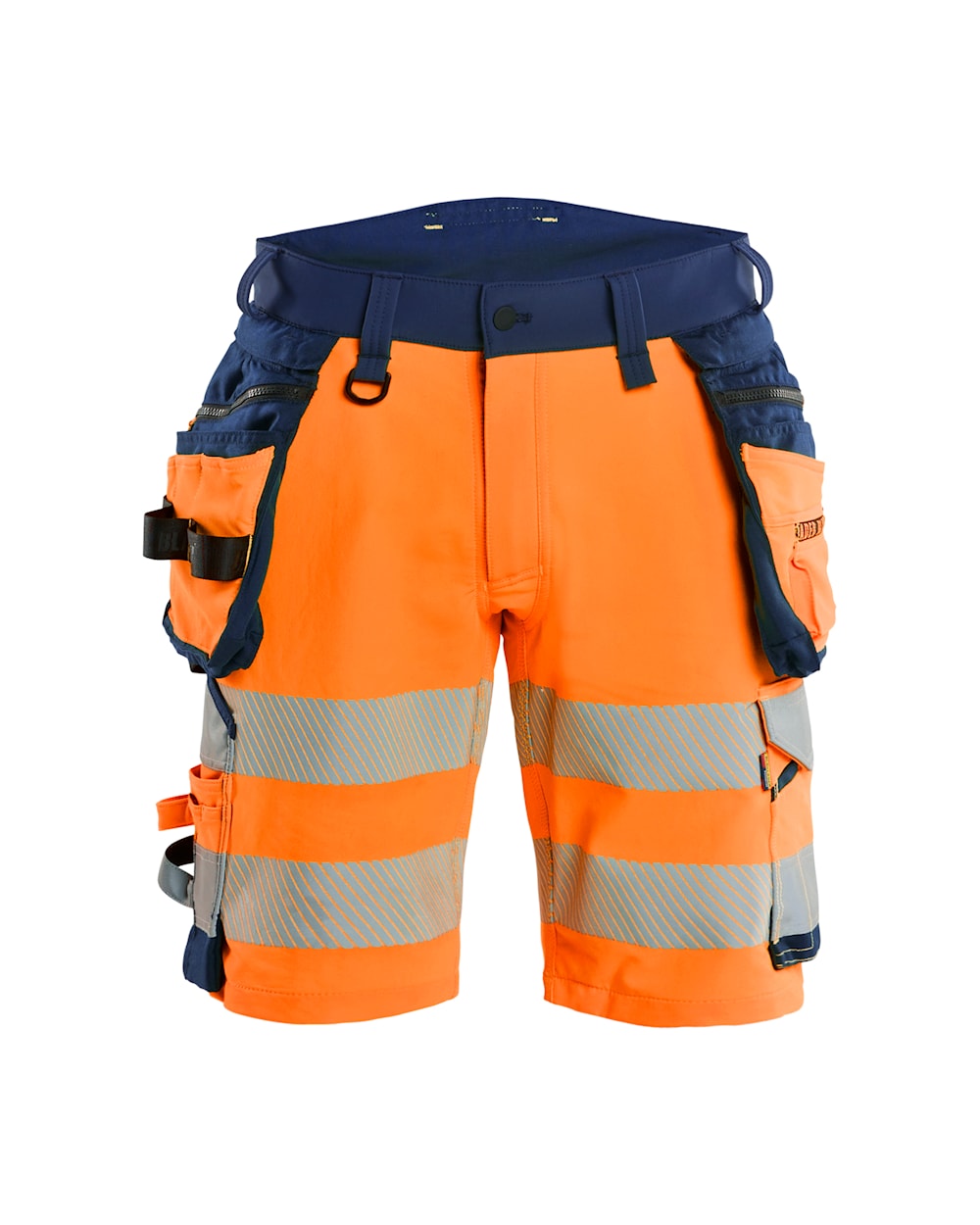 High Vis Short 4-weg stretch HIGH VIS ORANJE/MARINEBLAUW