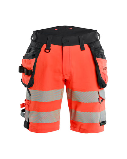 High Vis Short 4-weg stretch HIGH VIS ROOD/ZWART