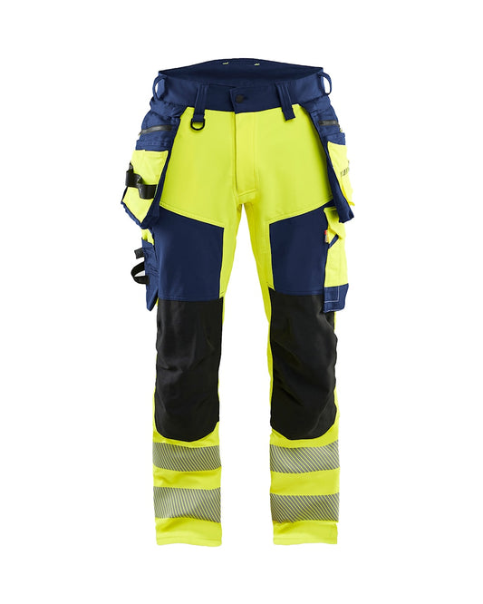 High Vis werkbroek 4-weg stretch HIGH VIS GEEL/MARINEBLAUW