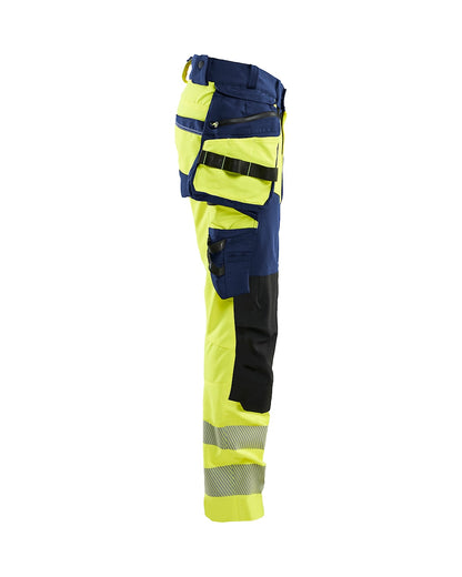 High Vis werkbroek 4-weg stretch HIGH VIS GEEL/MARINEBLAUW