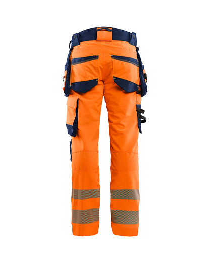 High Vis werkbroek 4-weg stretch HIGH VIS ORANJE/MARINEBLAUW