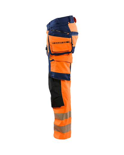 High Vis werkbroek 4-weg stretch HIGH VIS ORANJE/MARINEBLAUW