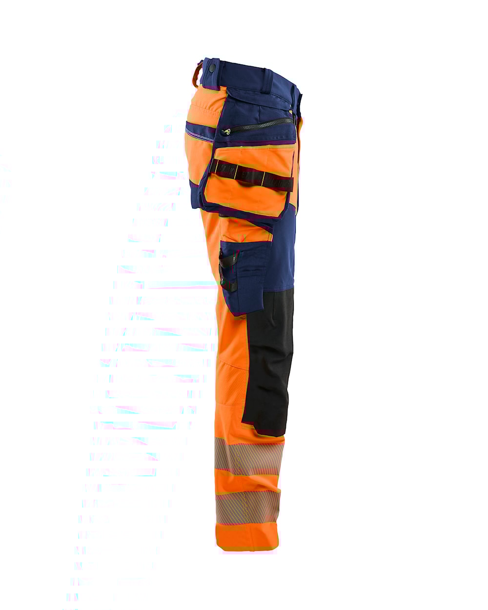 High Vis werkbroek 4-weg stretch HIGH VIS ORANJE/MARINEBLAUW
