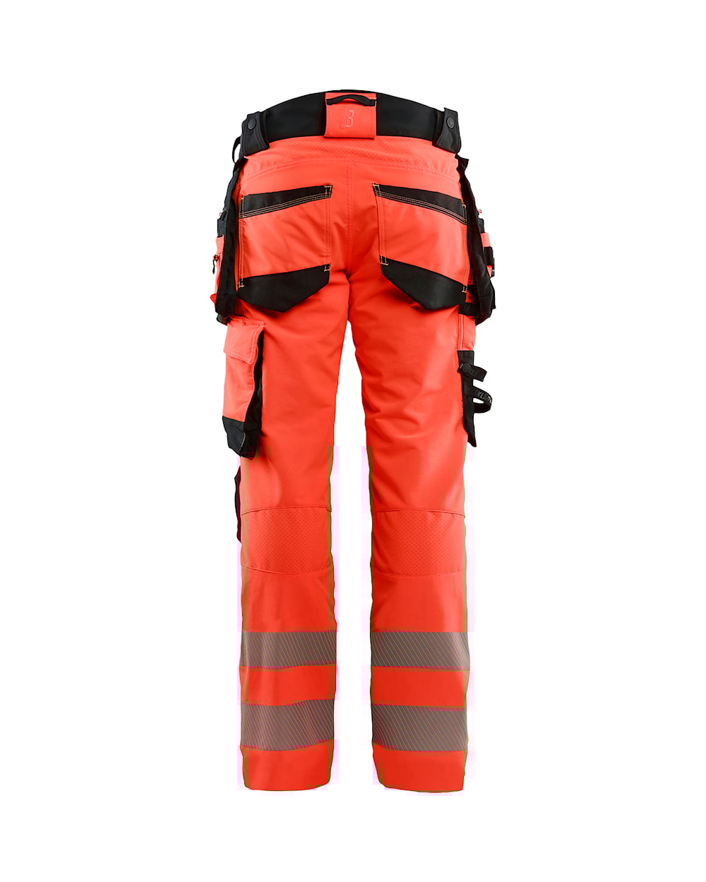 High Vis werkbroek 4-weg stretch HIGH VIS ROOD/ZWART