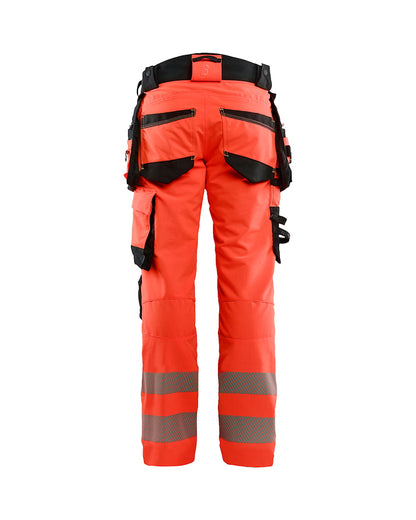 High Vis werkbroek 4-weg stretch HIGH VIS ROOD/ZWART