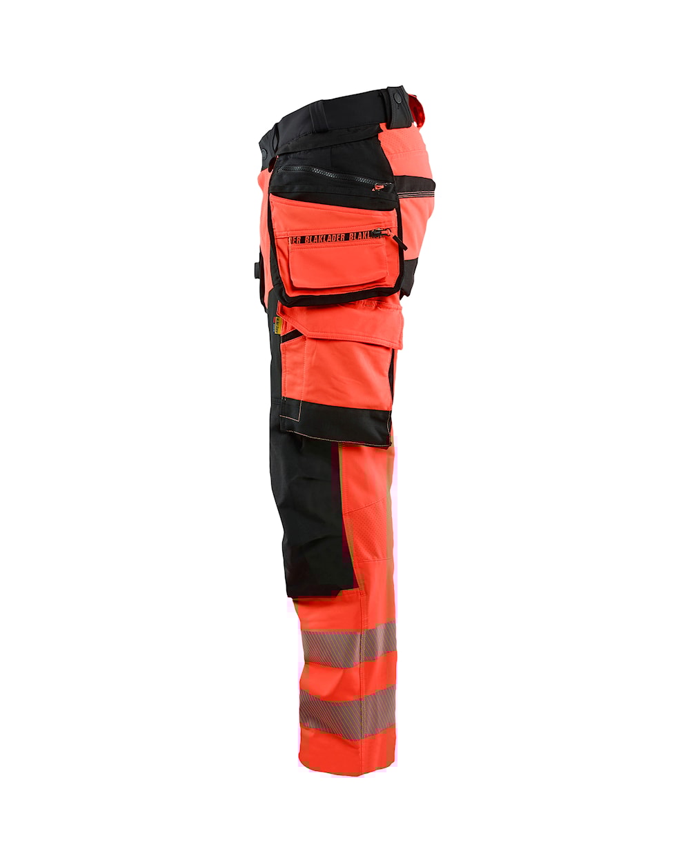 High Vis werkbroek 4-weg stretch HIGH VIS ROOD/ZWART