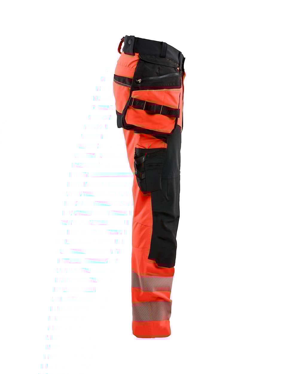 High Vis werkbroek 4-weg stretch HIGH VIS ROOD/ZWART