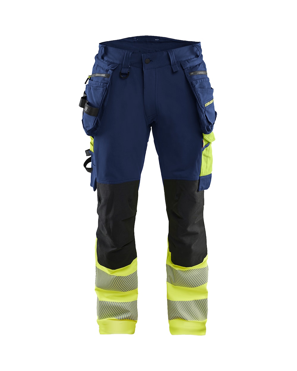 High Vis werkbroek 4-weg stretch MARINE/HIGH VIS GEEL