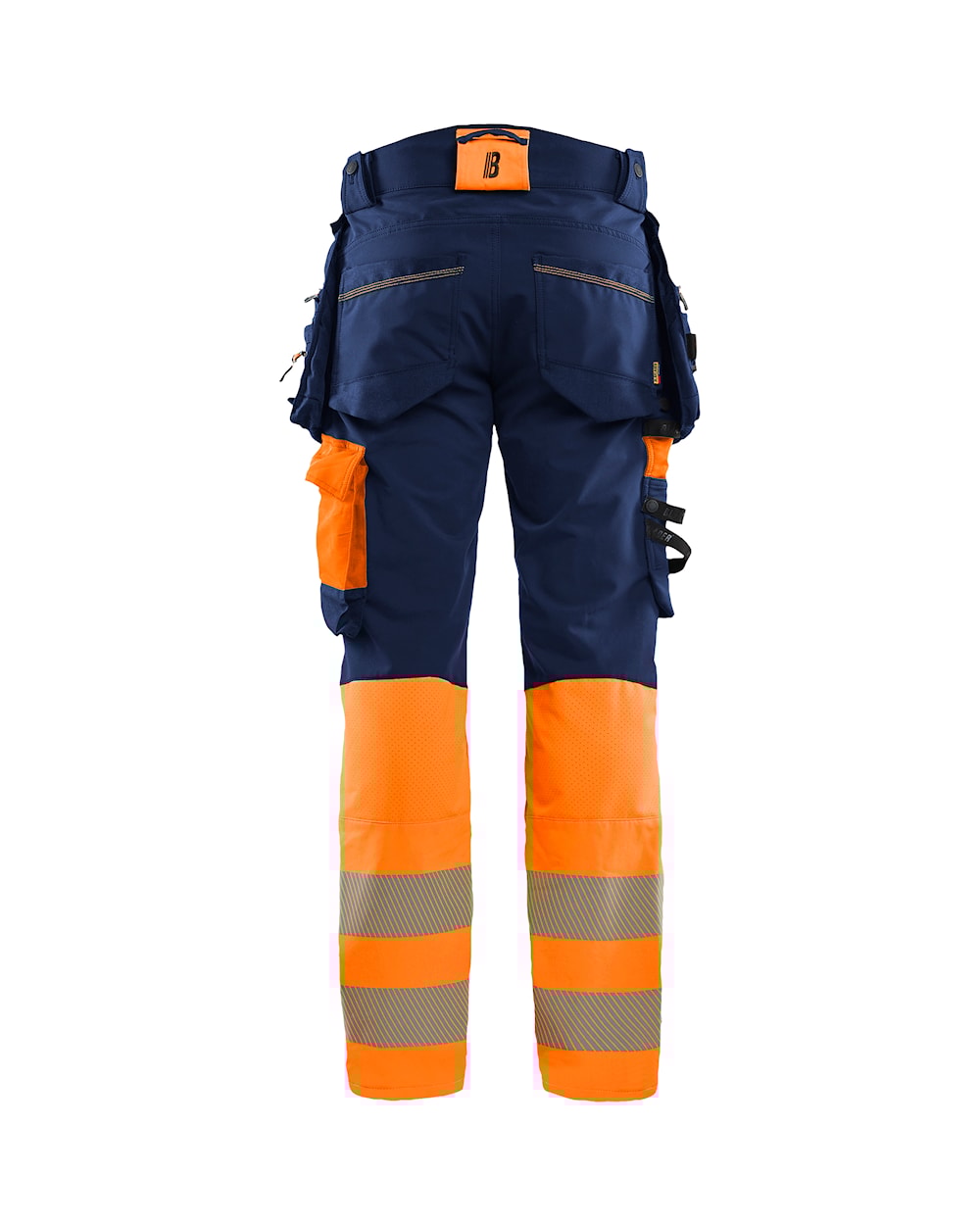 High Vis werkbroek 4-weg stretch MARINEBLAUW/ORANJE
