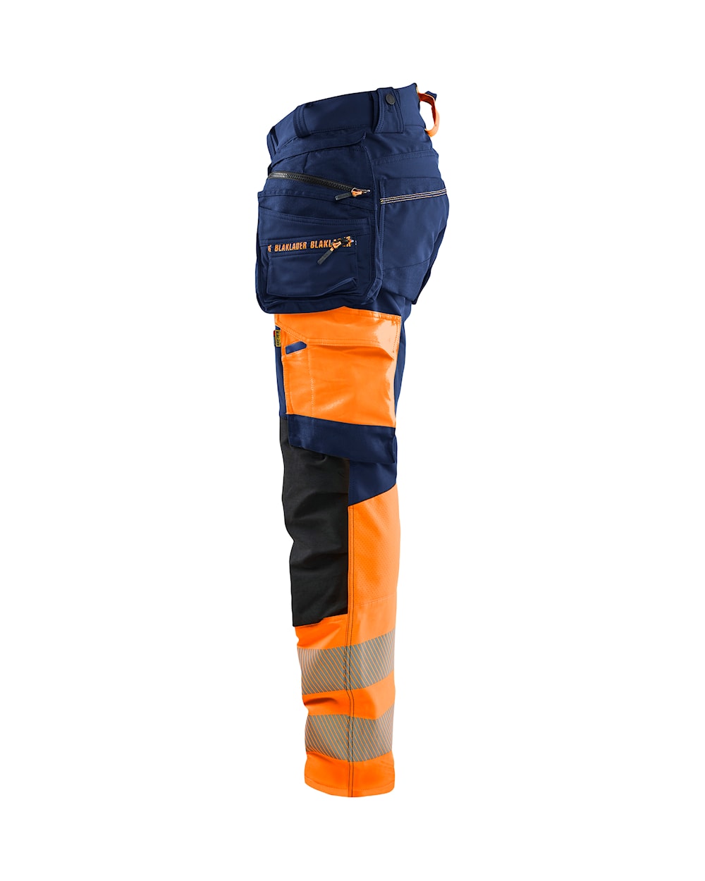High Vis werkbroek 4-weg stretch MARINEBLAUW/ORANJE