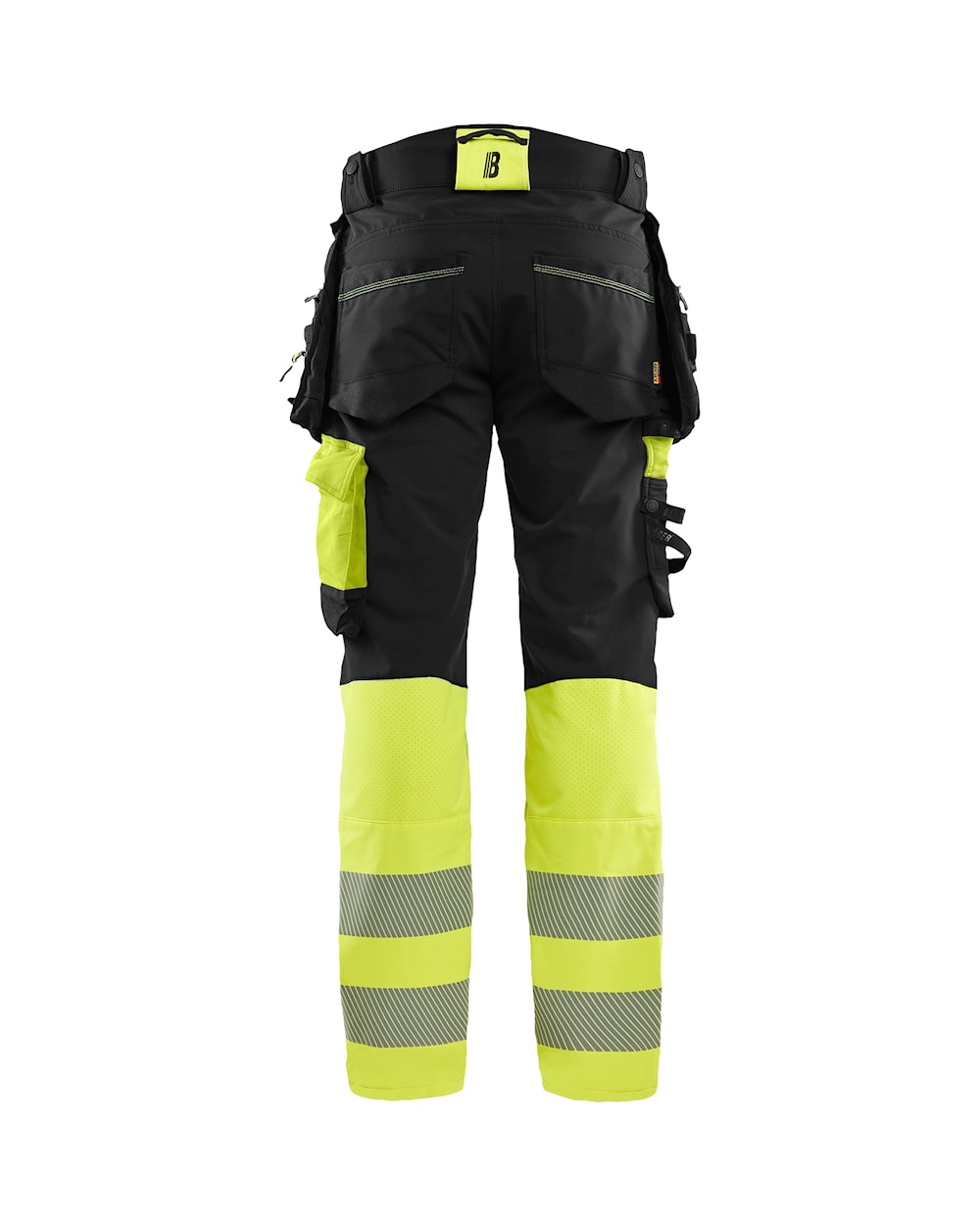 High Vis werkbroek 4-weg stretch ZWART/HIGH VIS GEEL