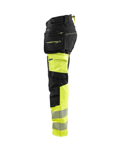 High Vis werkbroek 4-weg stretch ZWART/HIGH VIS GEEL