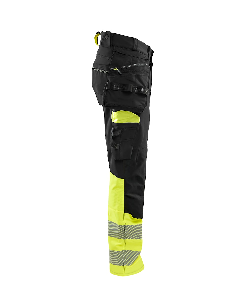 High Vis werkbroek 4-weg stretch ZWART/HIGH VIS GEEL