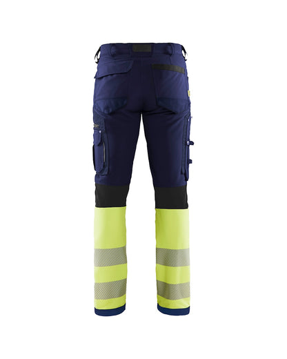 High Vis Werkbroek 4-weg stretch MARINE/HIGH VIS GEEL