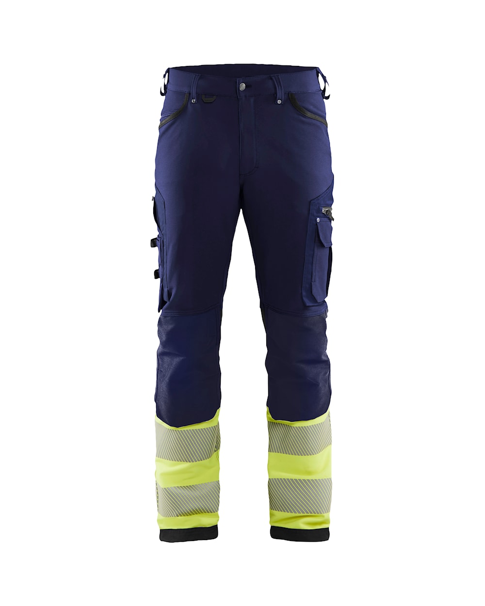 High Vis Werkbroek 4-weg stretch MARINE/HIGH VIS GEEL
