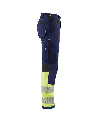High Vis Werkbroek 4-weg stretch MARINE/HIGH VIS GEEL