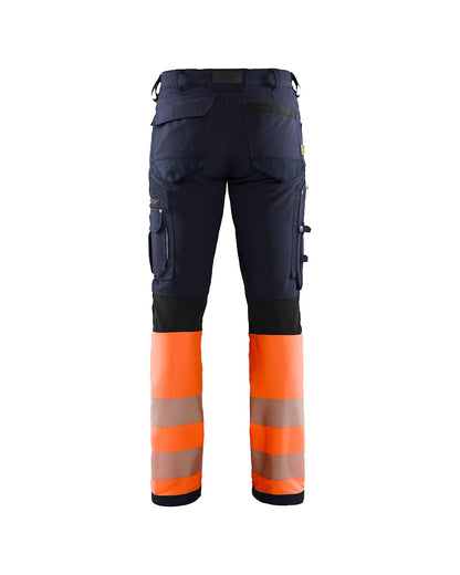 High Vis Werkbroek 4-weg stretch MARINEBLAUW/ORANJE
