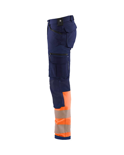 High Vis Werkbroek 4-weg stretch MARINEBLAUW/ORANJE