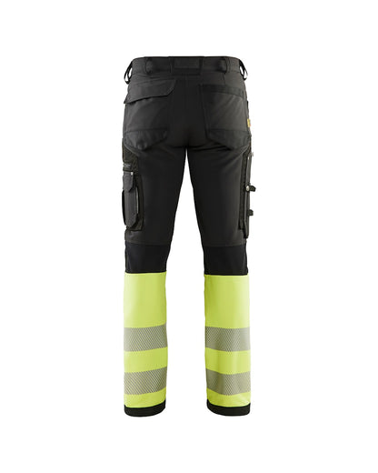 High Vis Werkbroek 4-weg stretch ZWART/HIGH VIS GEEL