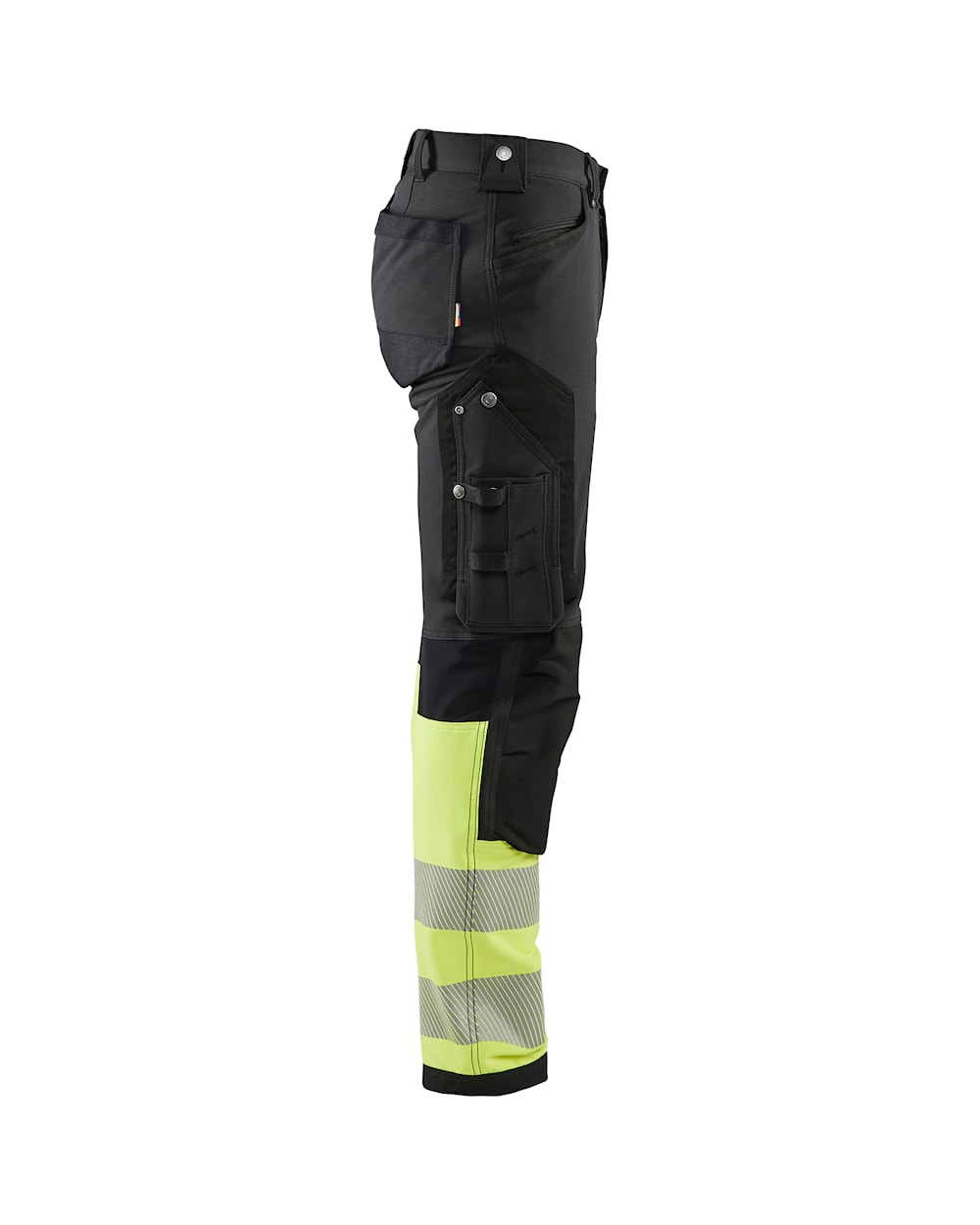 High Vis Werkbroek 4-weg stretch ZWART/HIGH VIS GEEL