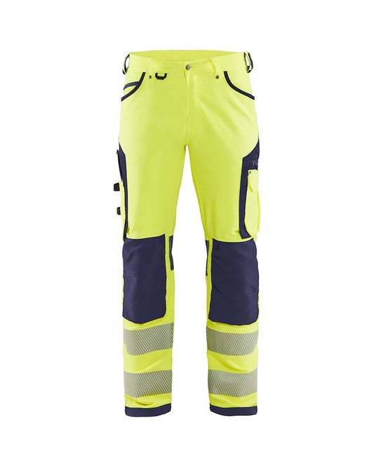 High Vis werkbroek 4-weg stretch HIGH VIS GEEL/MARINEBLAUW