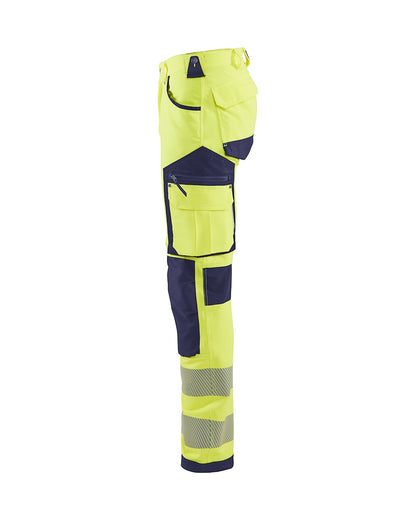High Vis werkbroek 4-weg stretch HIGH VIS GEEL/MARINEBLAUW