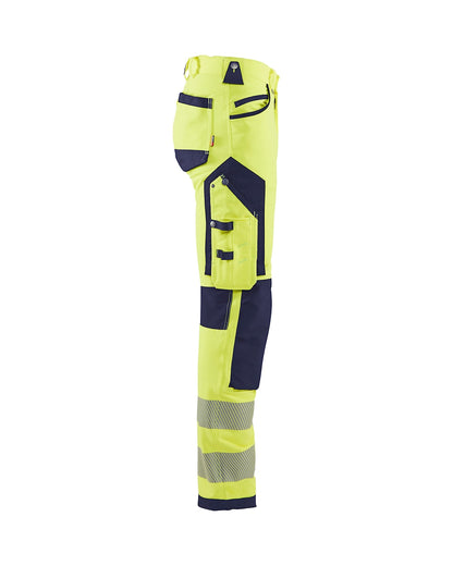 High Vis werkbroek 4-weg stretch HIGH VIS GEEL/MARINEBLAUW