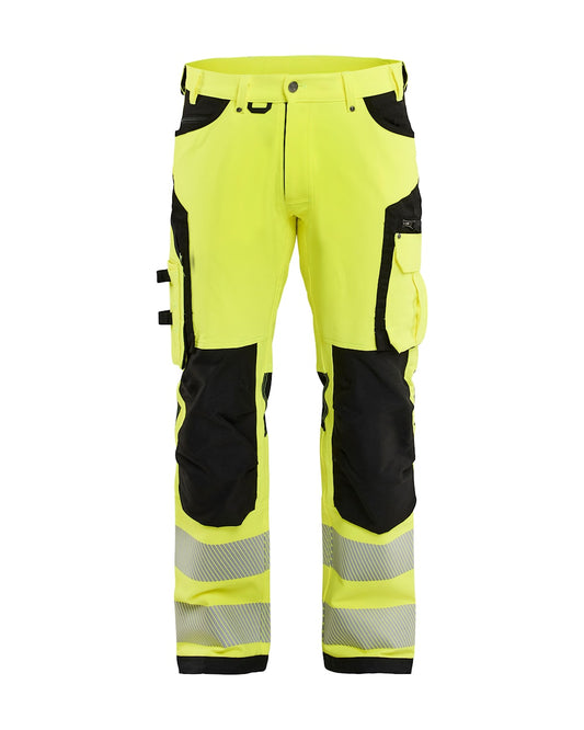 High Vis werkbroek 4-weg stretch HIGH VIS GEEL/ZWART