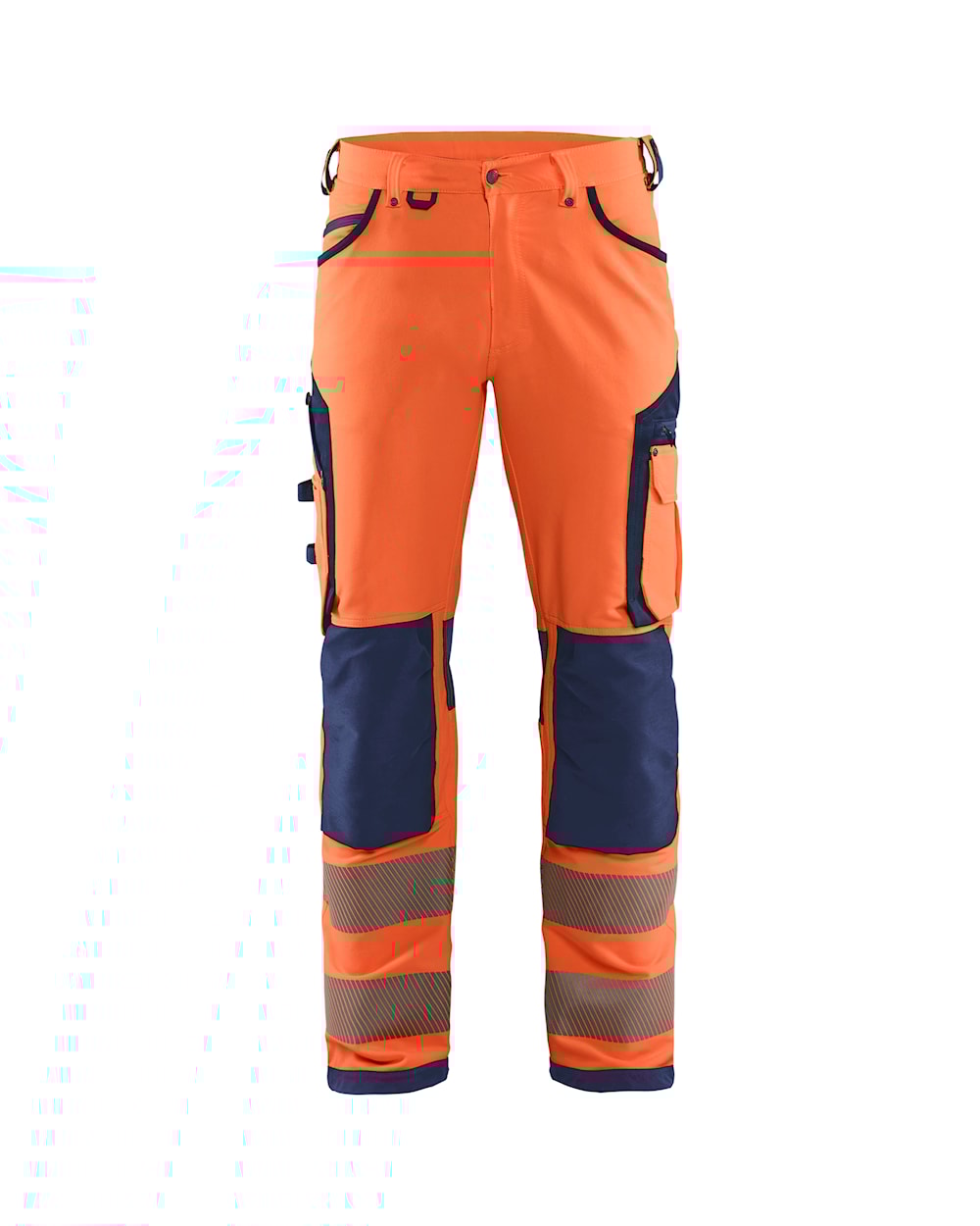 High Vis werkbroek 4-weg stretch HIGH VIS ORANJE/MARINEBLAUW