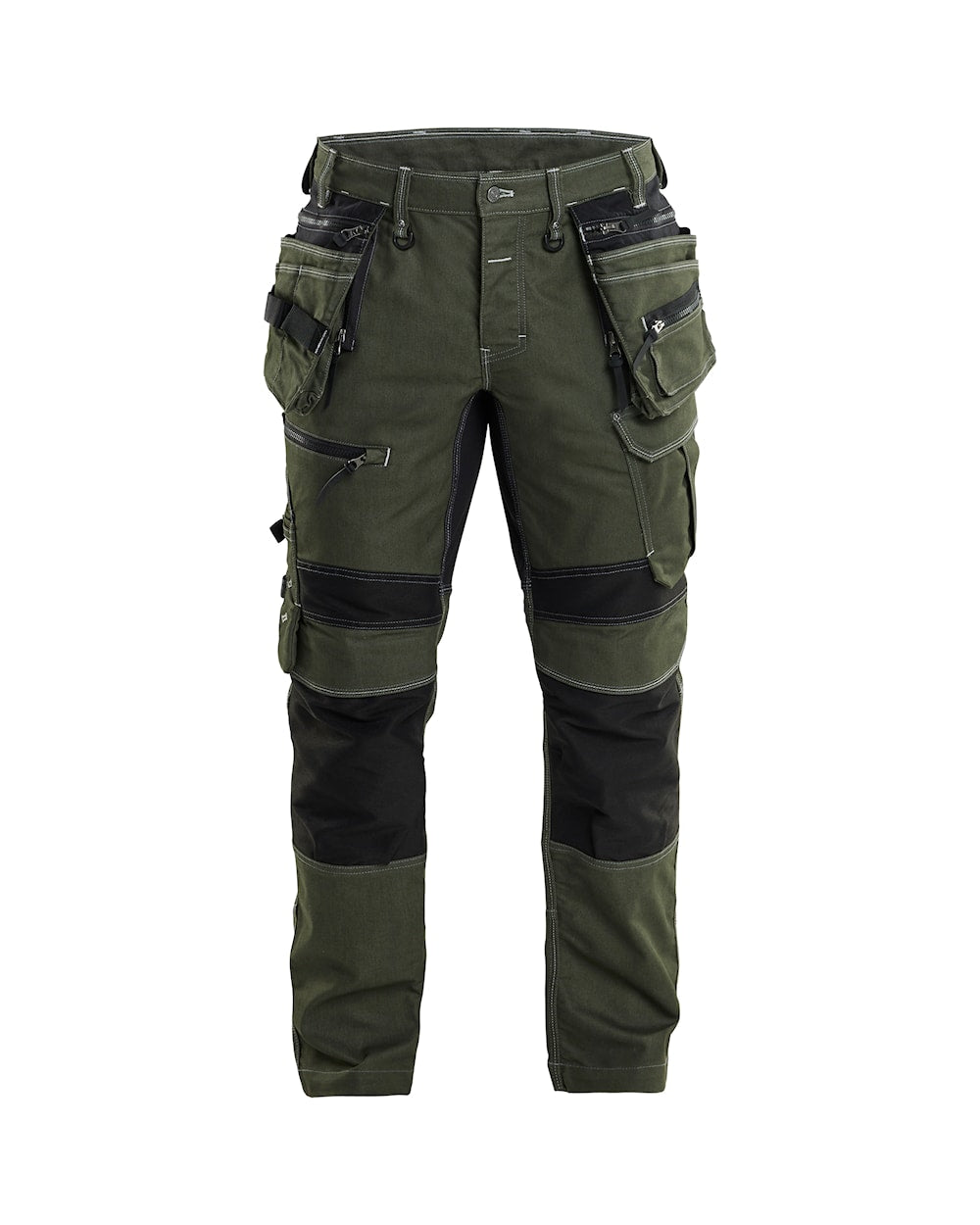 Werkbroek denim stretch X1900 Donker groen/ Zwart