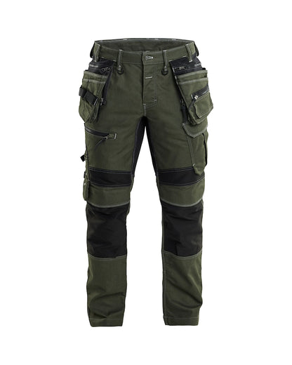 Werkbroek denim stretch X1900 Donker groen/ Zwart