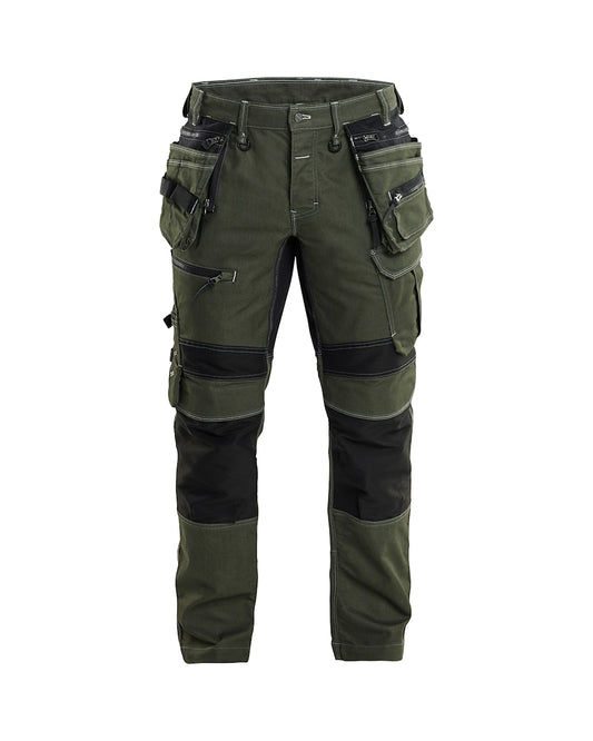 Werkbroek denim stretch X1900 Donker groen/ Zwart