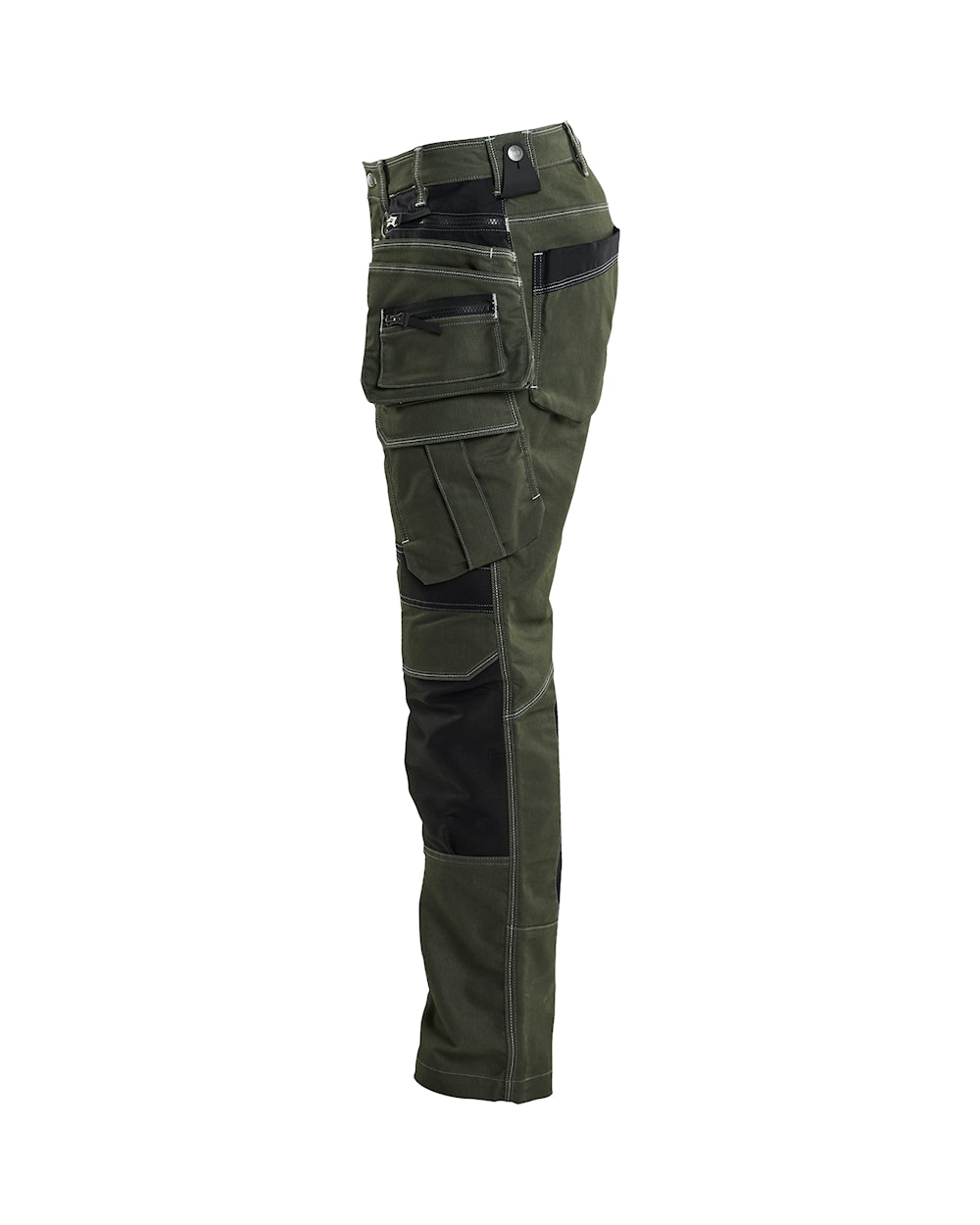 Werkbroek denim stretch X1900 Donker groen/ Zwart