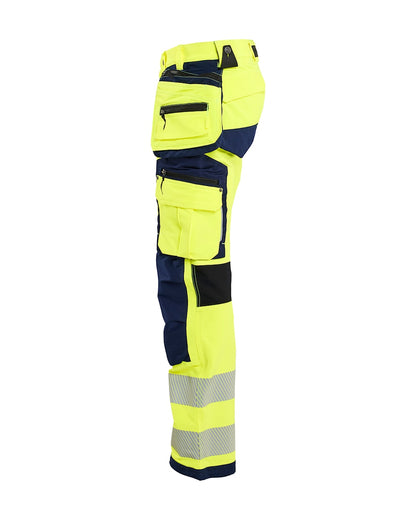 High Vis werkbroek 4-weg stretch HIGH VIS GEEL/MARINEBLAUW